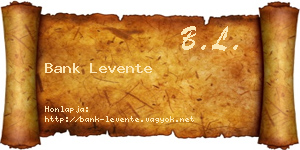 Bank Levente névjegykártya