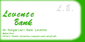 levente bank business card